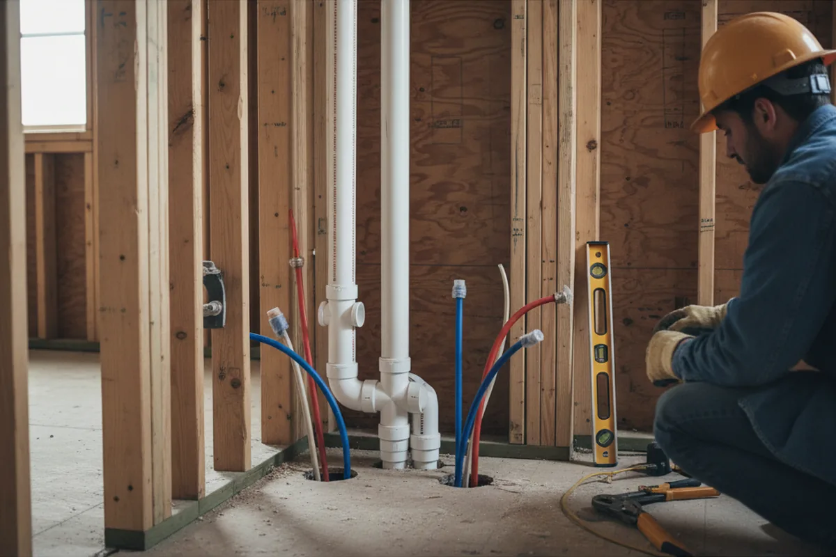 Drain and supply rough-in during Sump Pump Repair in Redondo Beach