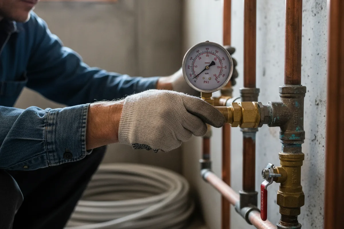 Pressure testing a repaired line during Water Line Repair in Redondo Beach